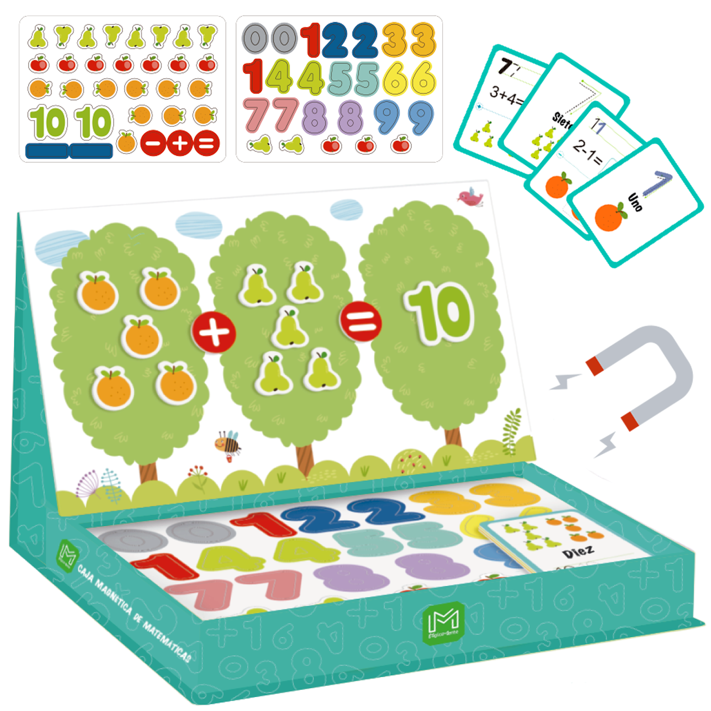 Juego de matemáticas con números y figuras