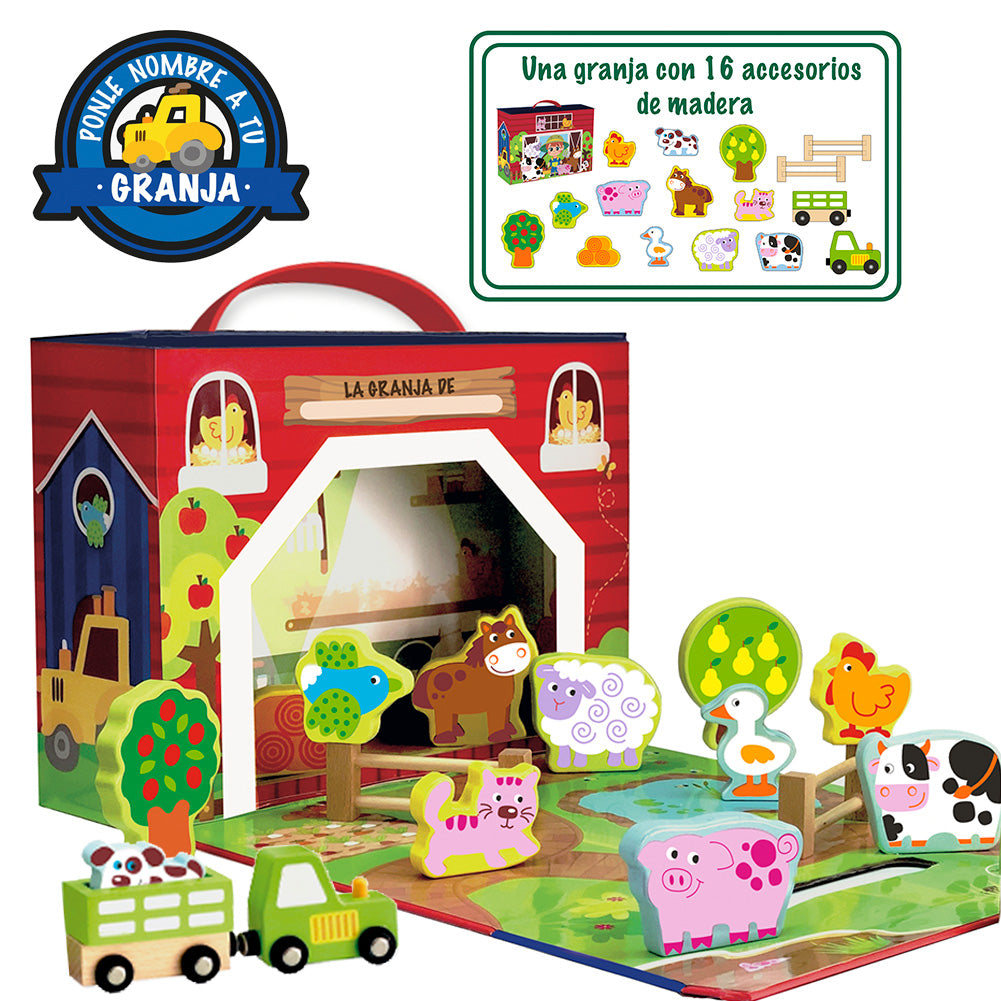 Granja con Animales de Madera