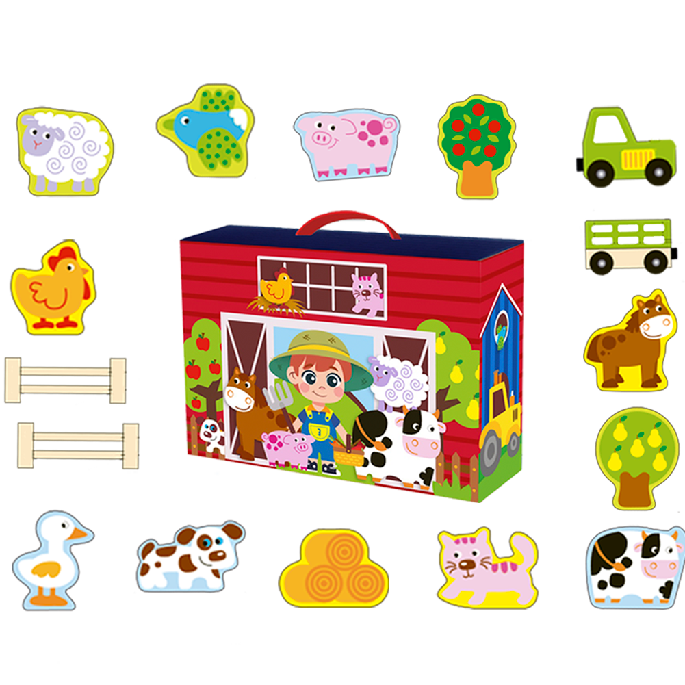 Granja con Animales de Madera