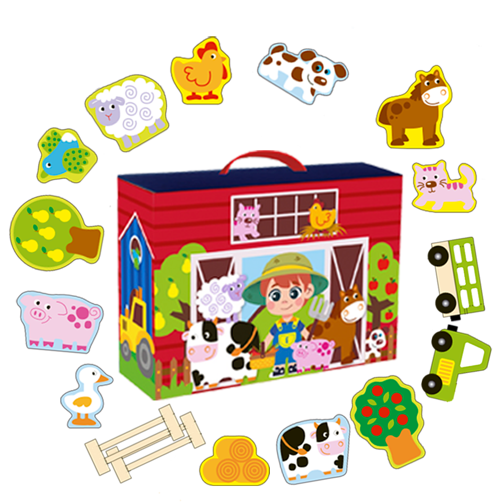Granja con Animales de Madera