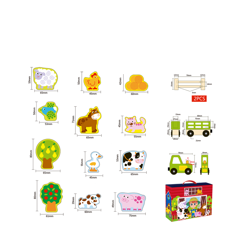Granja con Animales de Madera