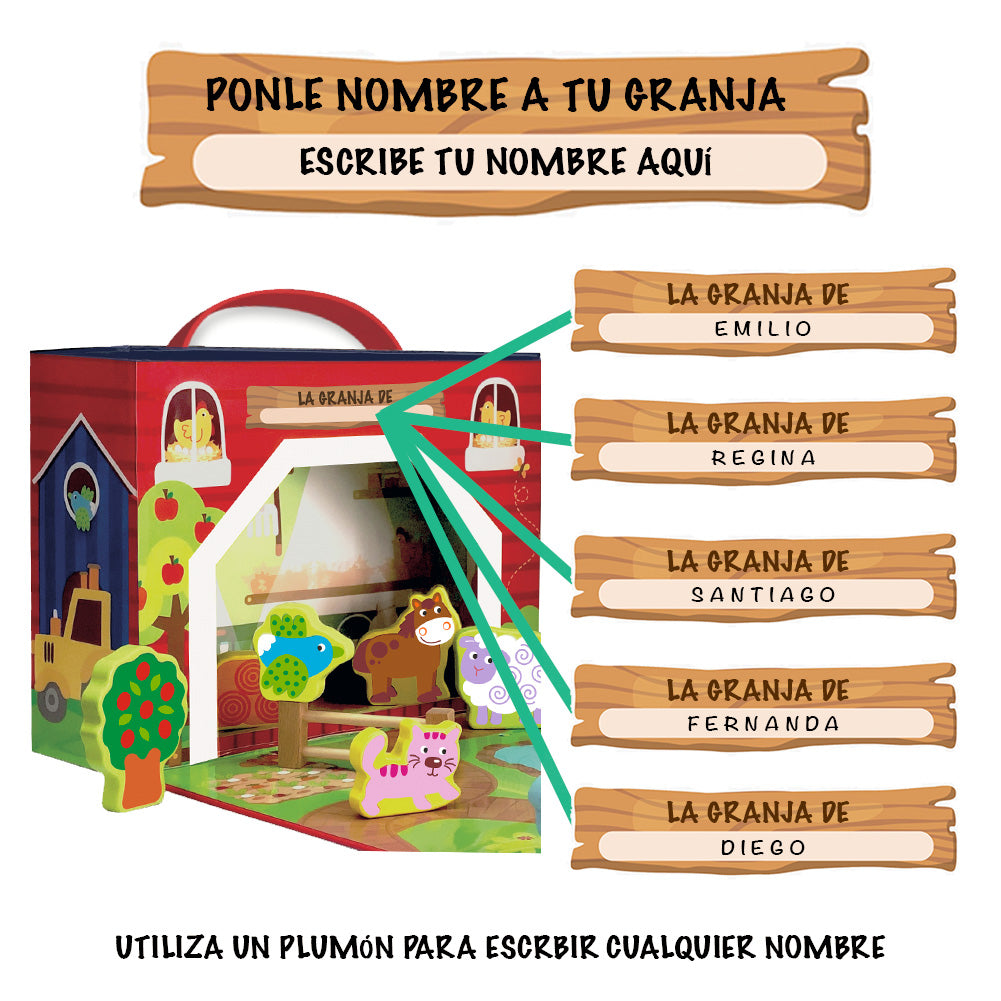 Granja con Animales de Madera