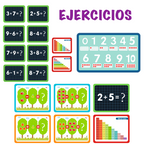 Juego de matemáticas con números y figuras