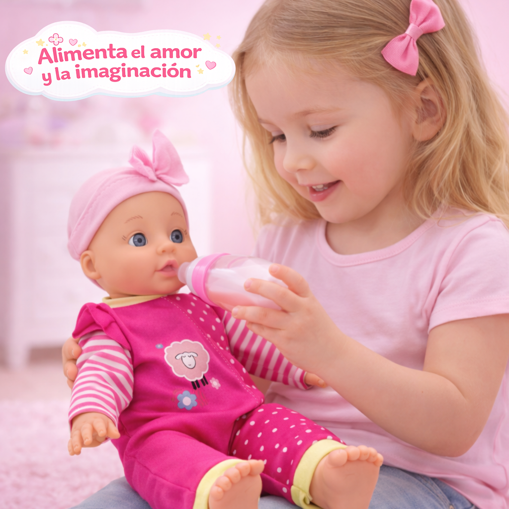 Set de Muñeca Bebé con Carriola y Accesorios