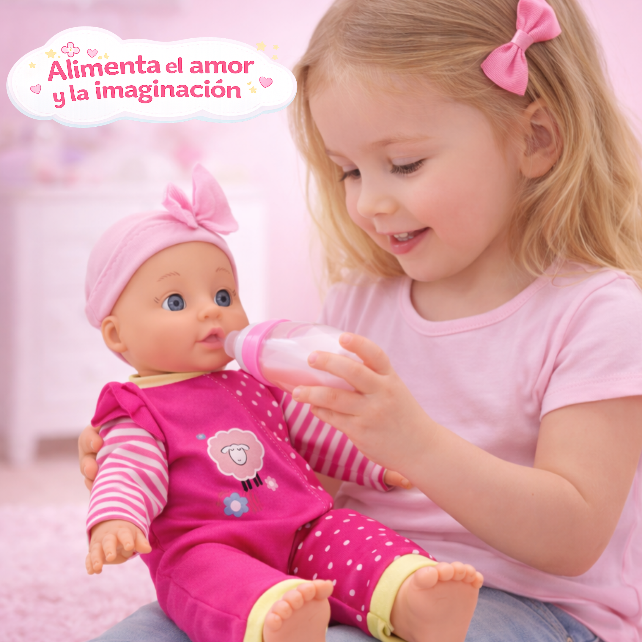 Set de Muñeca Bebé con Carriola y Accesorios