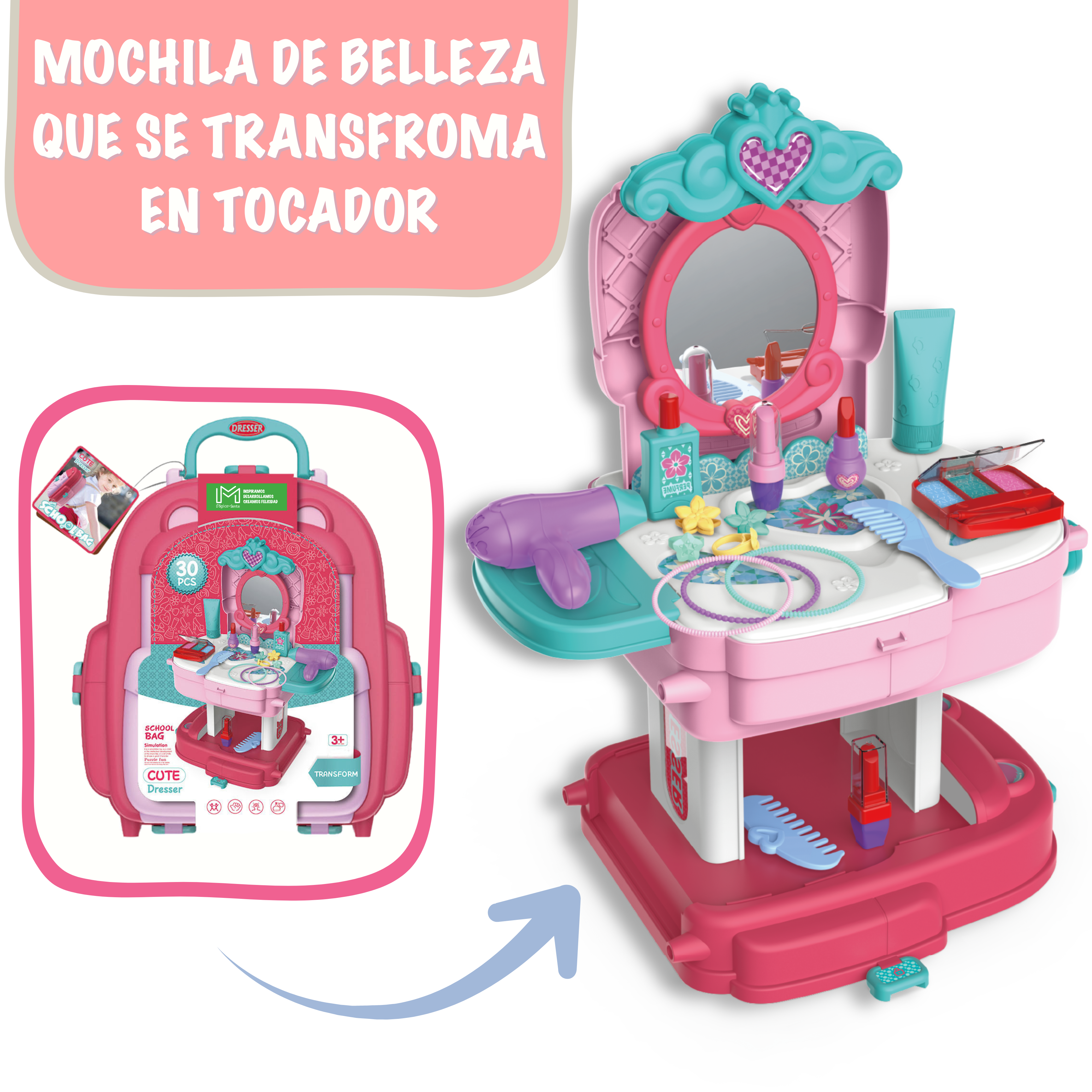 Mochila Tocador de Belleza para niñas