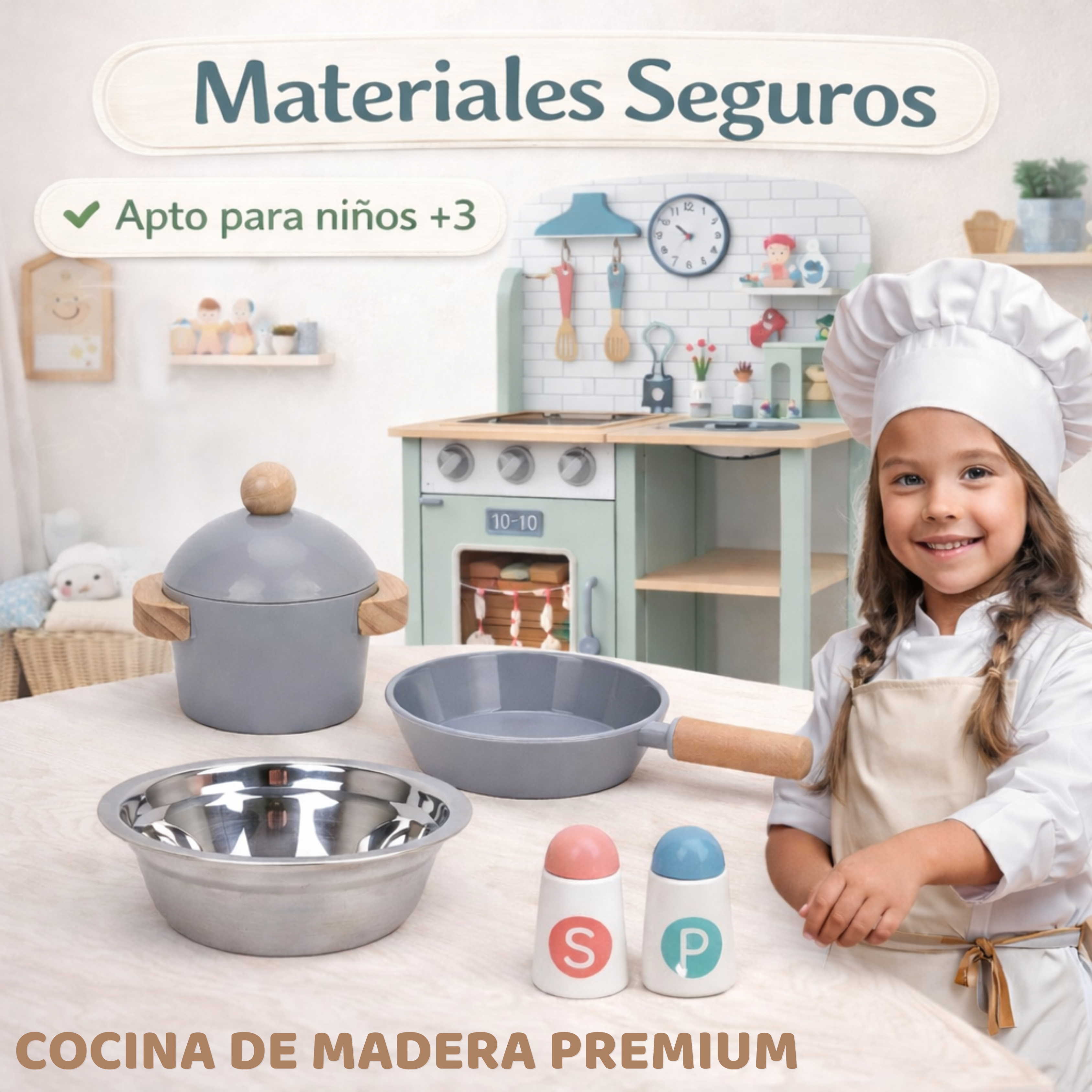 Cocina de Madera Infantil con Accesorios