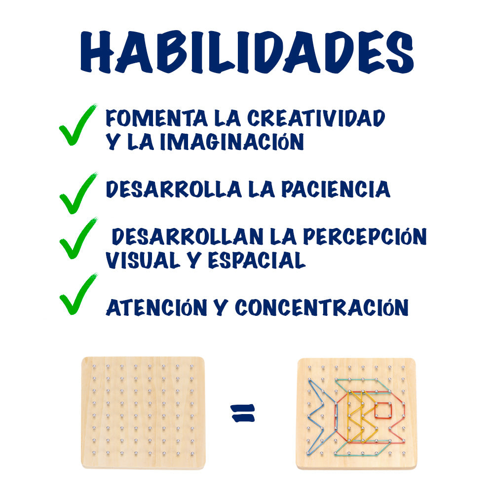 Geoplano de Madera para niños