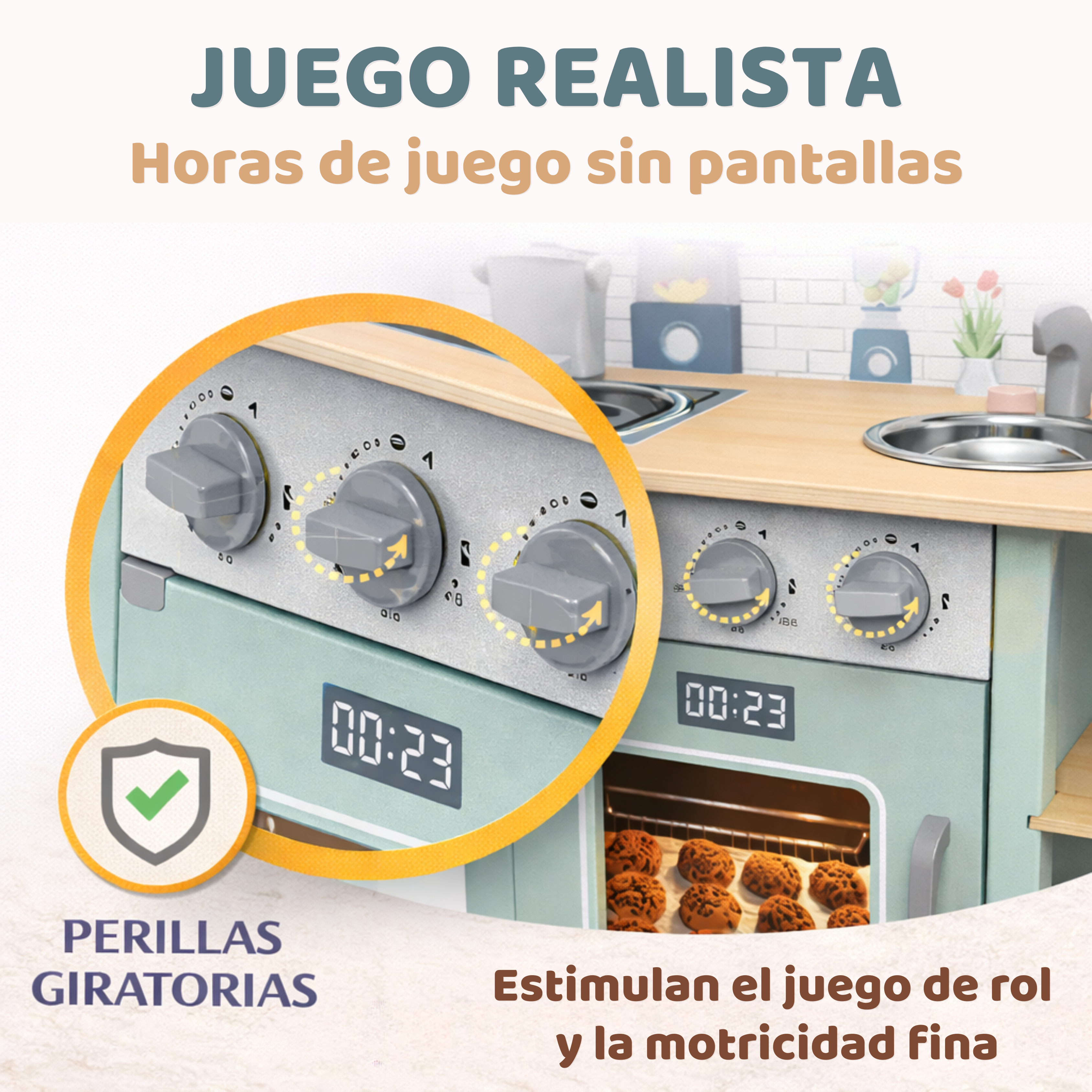 Cocina de Madera Infantil con Accesorios