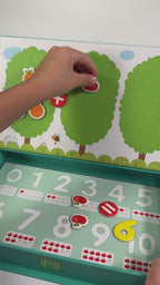 Juego de matemáticas con números y figuras